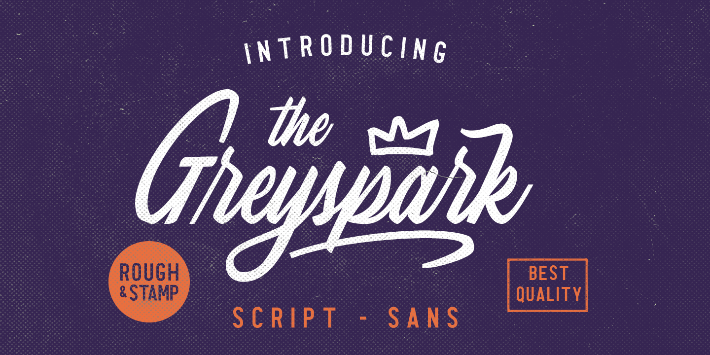 Greyspark Script Stamp Font preview